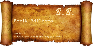 Borik Bíbora névjegykártya
